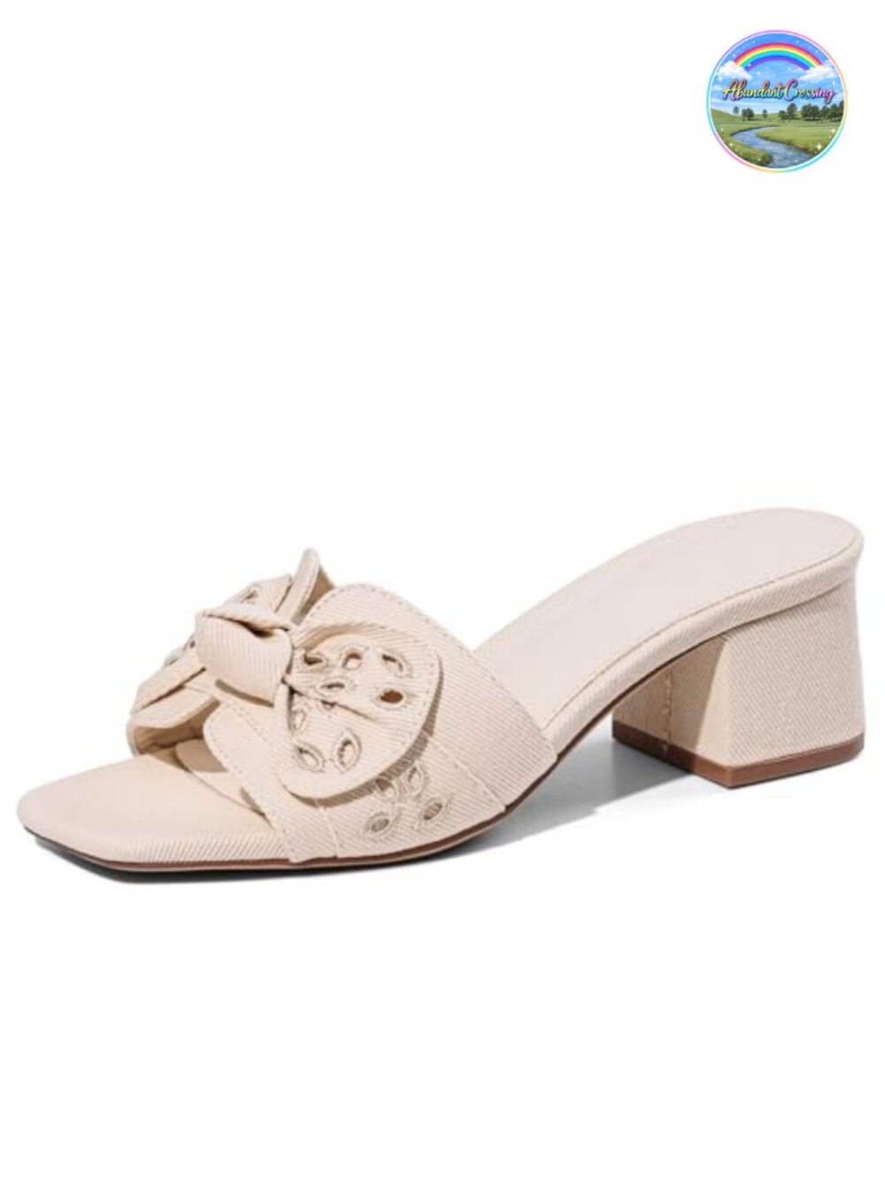 Raffia Heeled Sandals Square Toe Mules Chunky Block Heel Slip On Dressy Summer